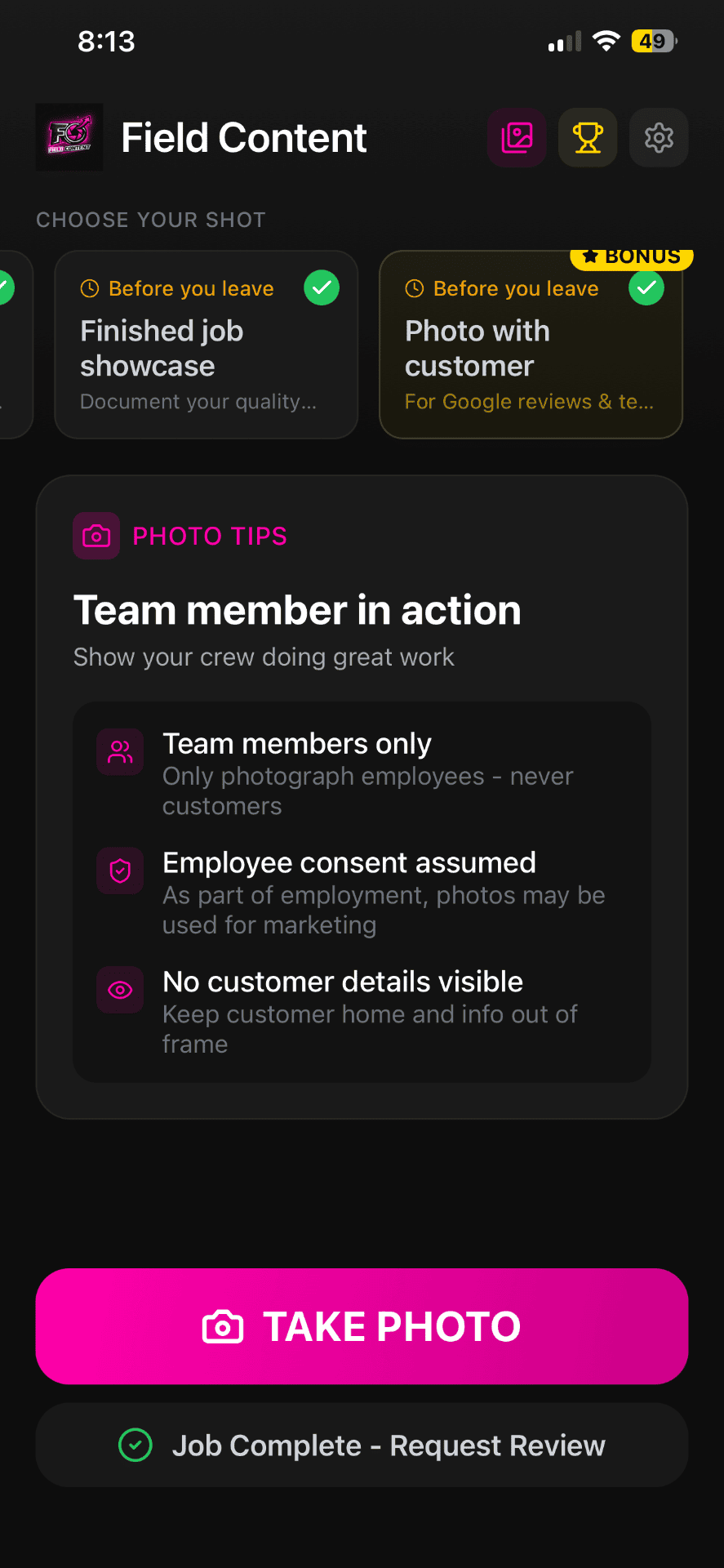 FieldContent distribute